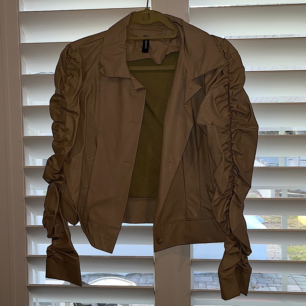Brown faux leather jacket